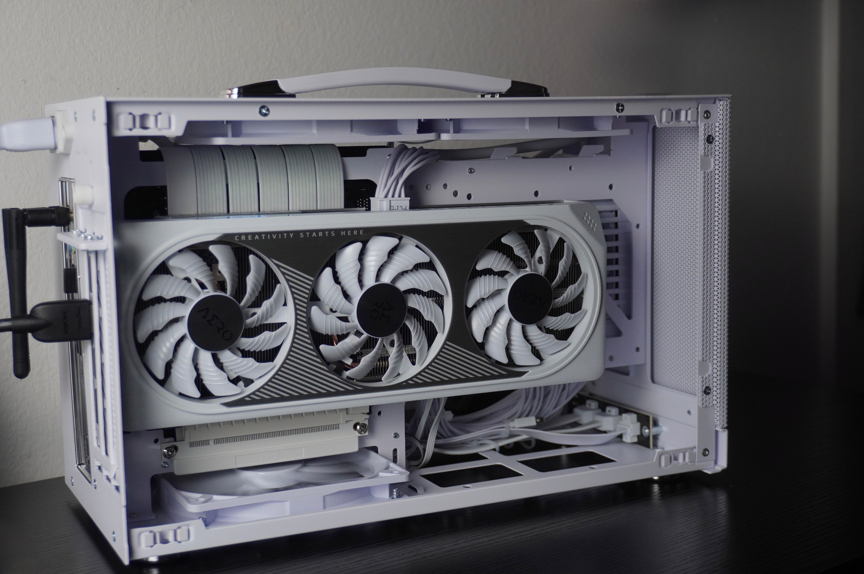 White Mini-ITX Gaming PC | RTX 4060 8GB, 1TB SSD, Ryzen 5 5500, 16GB DDR4-3200